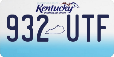 KY license plate 932UTF