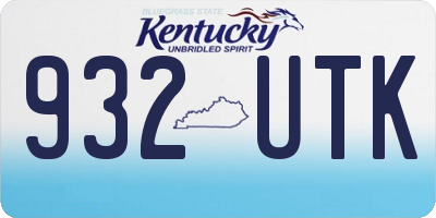 KY license plate 932UTK