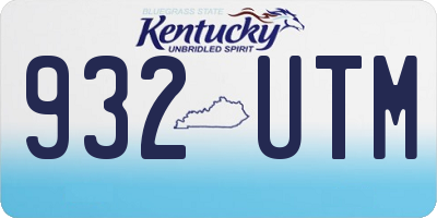 KY license plate 932UTM