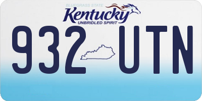 KY license plate 932UTN