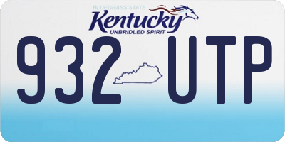 KY license plate 932UTP