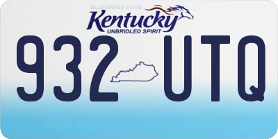 KY license plate 932UTQ