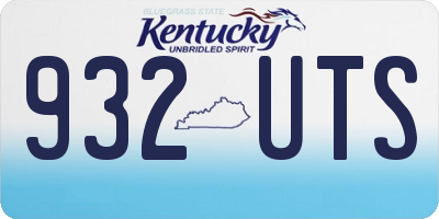 KY license plate 932UTS