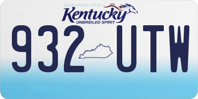 KY license plate 932UTW