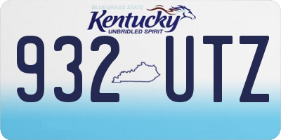 KY license plate 932UTZ