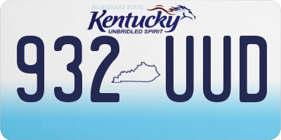 KY license plate 932UUD
