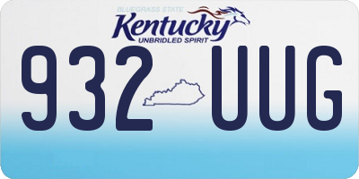 KY license plate 932UUG