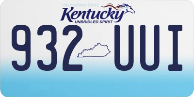 KY license plate 932UUI