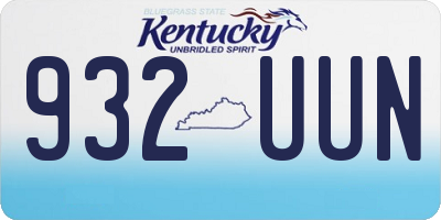 KY license plate 932UUN