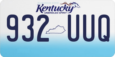 KY license plate 932UUQ