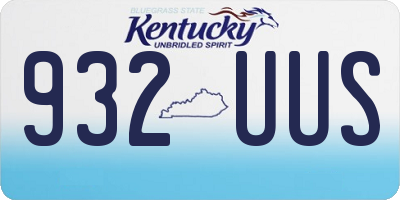 KY license plate 932UUS