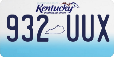 KY license plate 932UUX