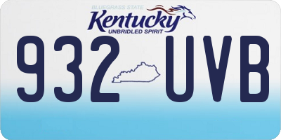 KY license plate 932UVB
