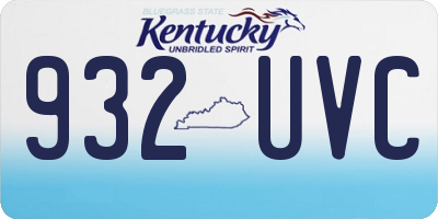 KY license plate 932UVC