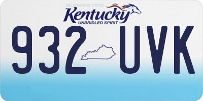 KY license plate 932UVK