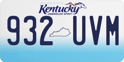 KY license plate 932UVM