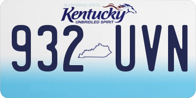 KY license plate 932UVN
