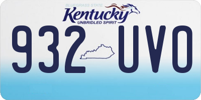 KY license plate 932UVO