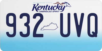 KY license plate 932UVQ