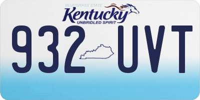 KY license plate 932UVT
