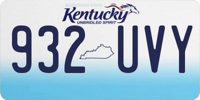 KY license plate 932UVY