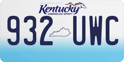 KY license plate 932UWC