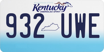 KY license plate 932UWE