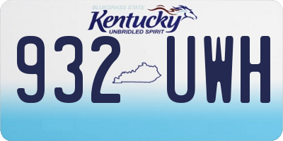 KY license plate 932UWH
