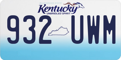 KY license plate 932UWM