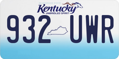 KY license plate 932UWR