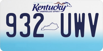 KY license plate 932UWV