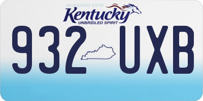 KY license plate 932UXB
