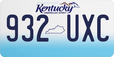 KY license plate 932UXC
