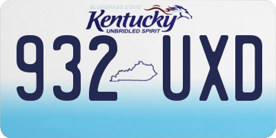 KY license plate 932UXD