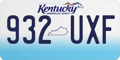 KY license plate 932UXF