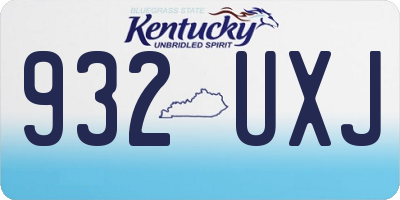 KY license plate 932UXJ