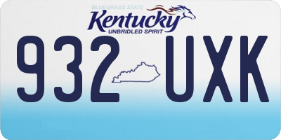 KY license plate 932UXK