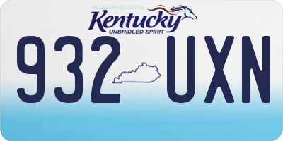 KY license plate 932UXN