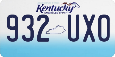 KY license plate 932UXO