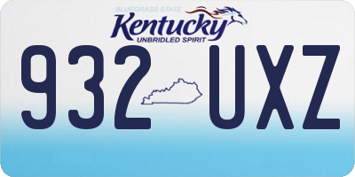 KY license plate 932UXZ