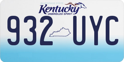 KY license plate 932UYC