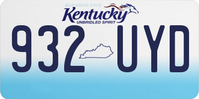 KY license plate 932UYD