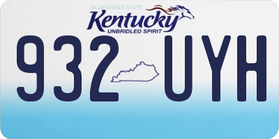 KY license plate 932UYH