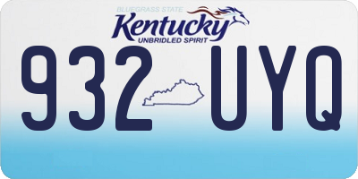 KY license plate 932UYQ