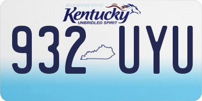 KY license plate 932UYU