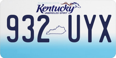 KY license plate 932UYX
