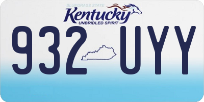 KY license plate 932UYY