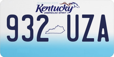 KY license plate 932UZA