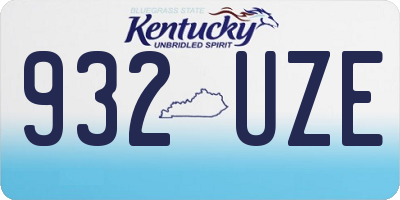 KY license plate 932UZE