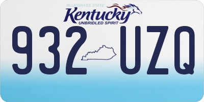 KY license plate 932UZQ